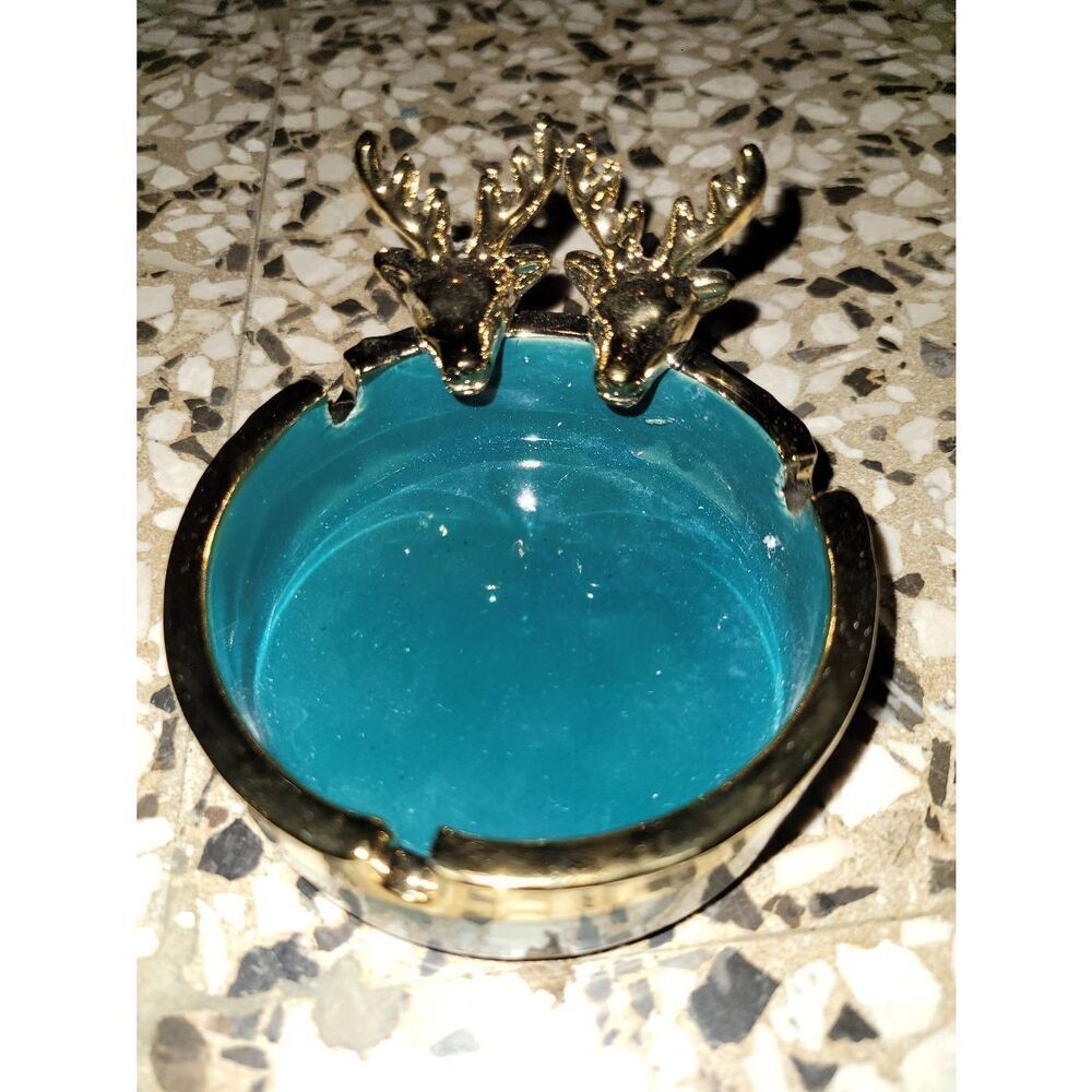 Damaged Gold trim reindeer 🦌 ashtray